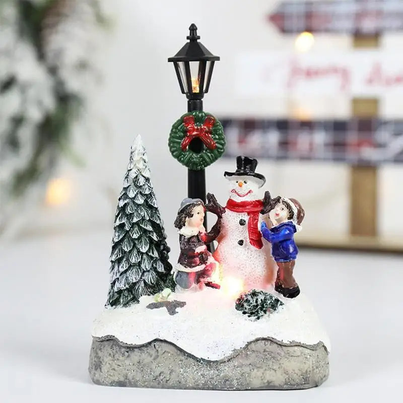 Light-Up Christmas Village Resin Decor