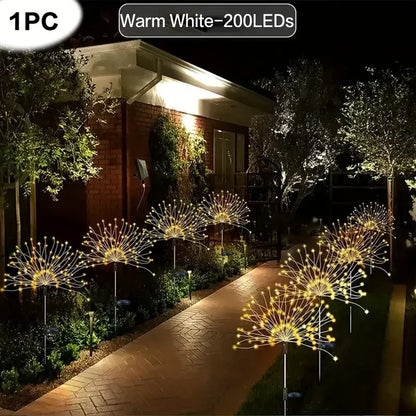 Waterproof Solar Fireworks Garden Light