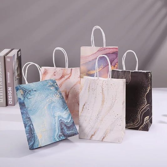 Marble Design Gift Bags – 5PCS