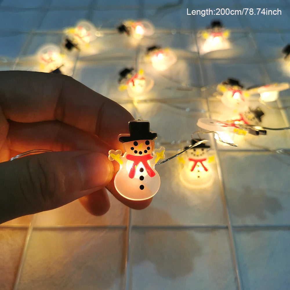Runtowo LED Santa & Snowman String Lights