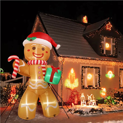 8FT LED Gingerbread Man Xmas Lawn Inflatable