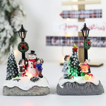 Light-Up Christmas Village Resin Decor