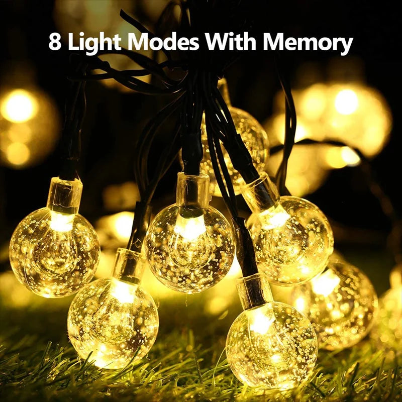 Solar Crystal String Lights – 8 Modes