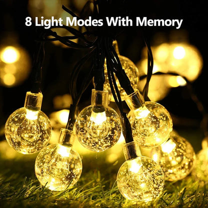Solar Crystal String Lights – 8 Modes