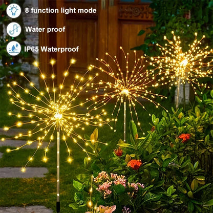 Waterproof Solar Fireworks Garden Light