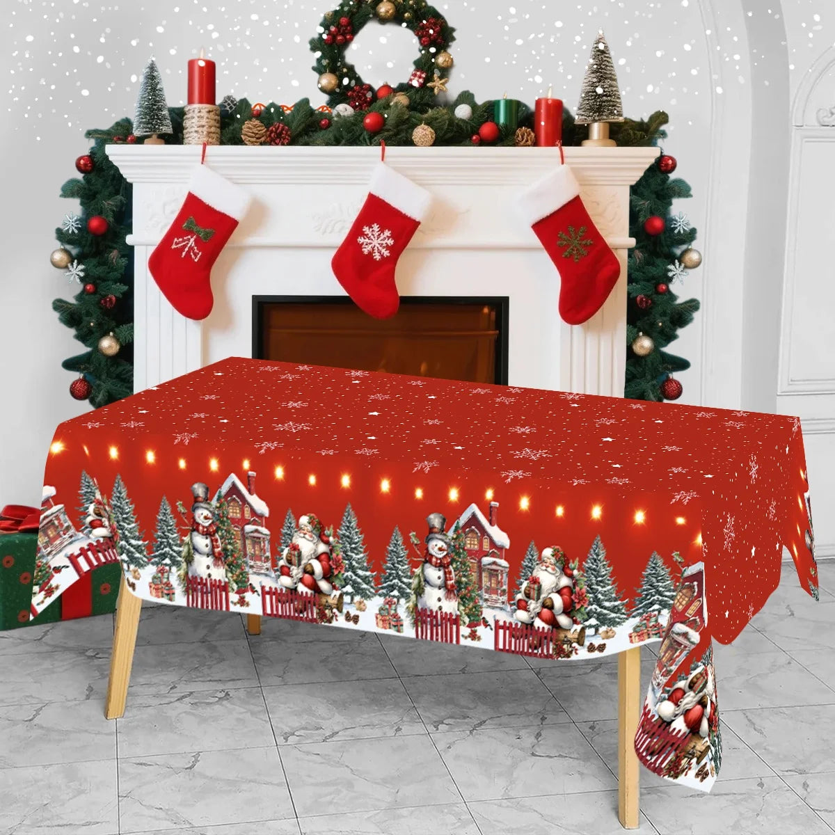 Santa Claus Christmas Table Cover – Festive Decor