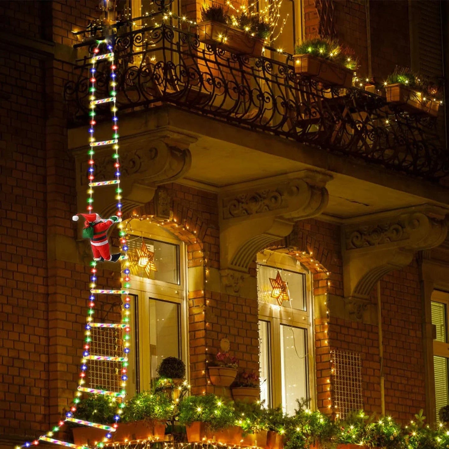Santa Ladder String Lights 8 Modes