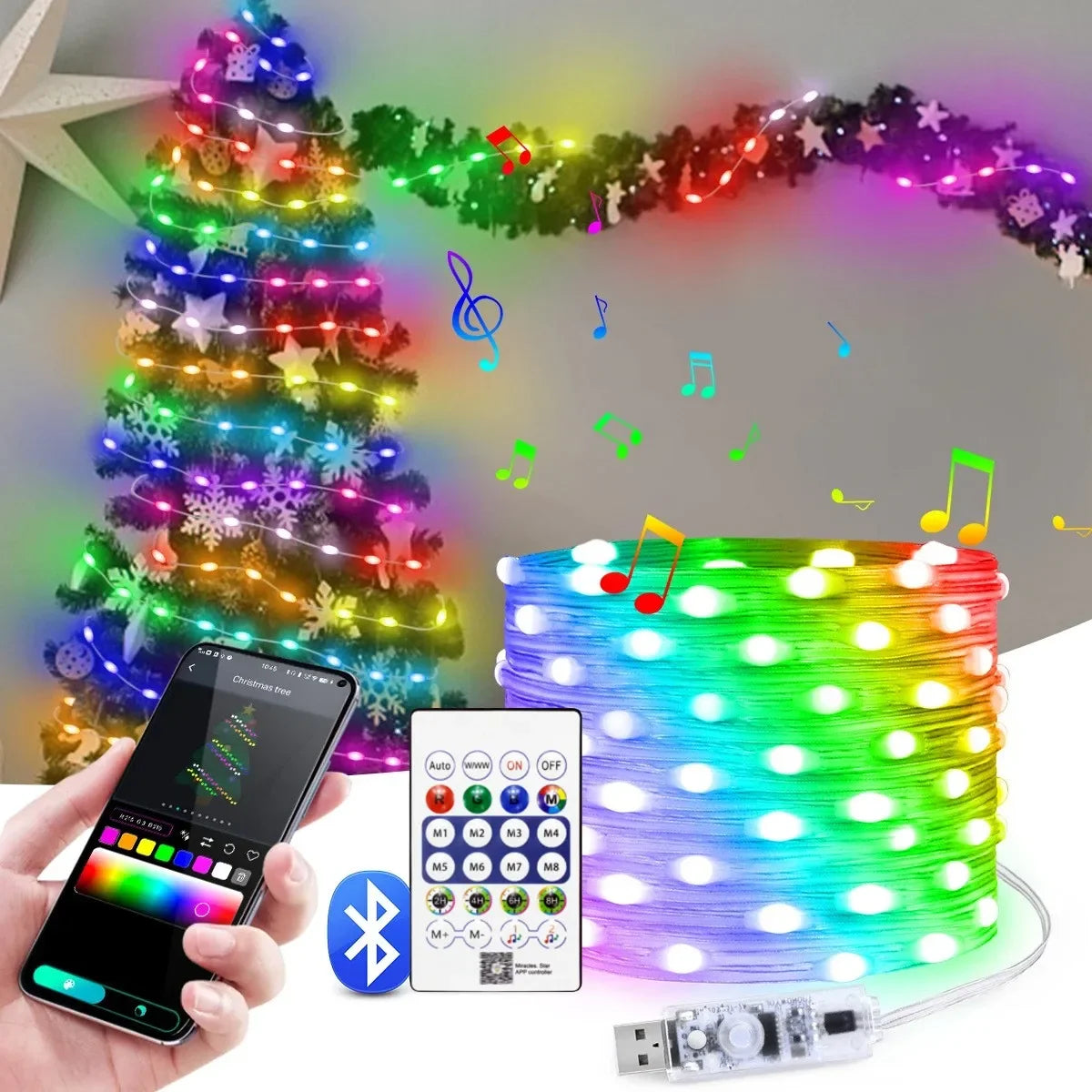 USB RGBIC Smart Fairy Lights 5M–20M