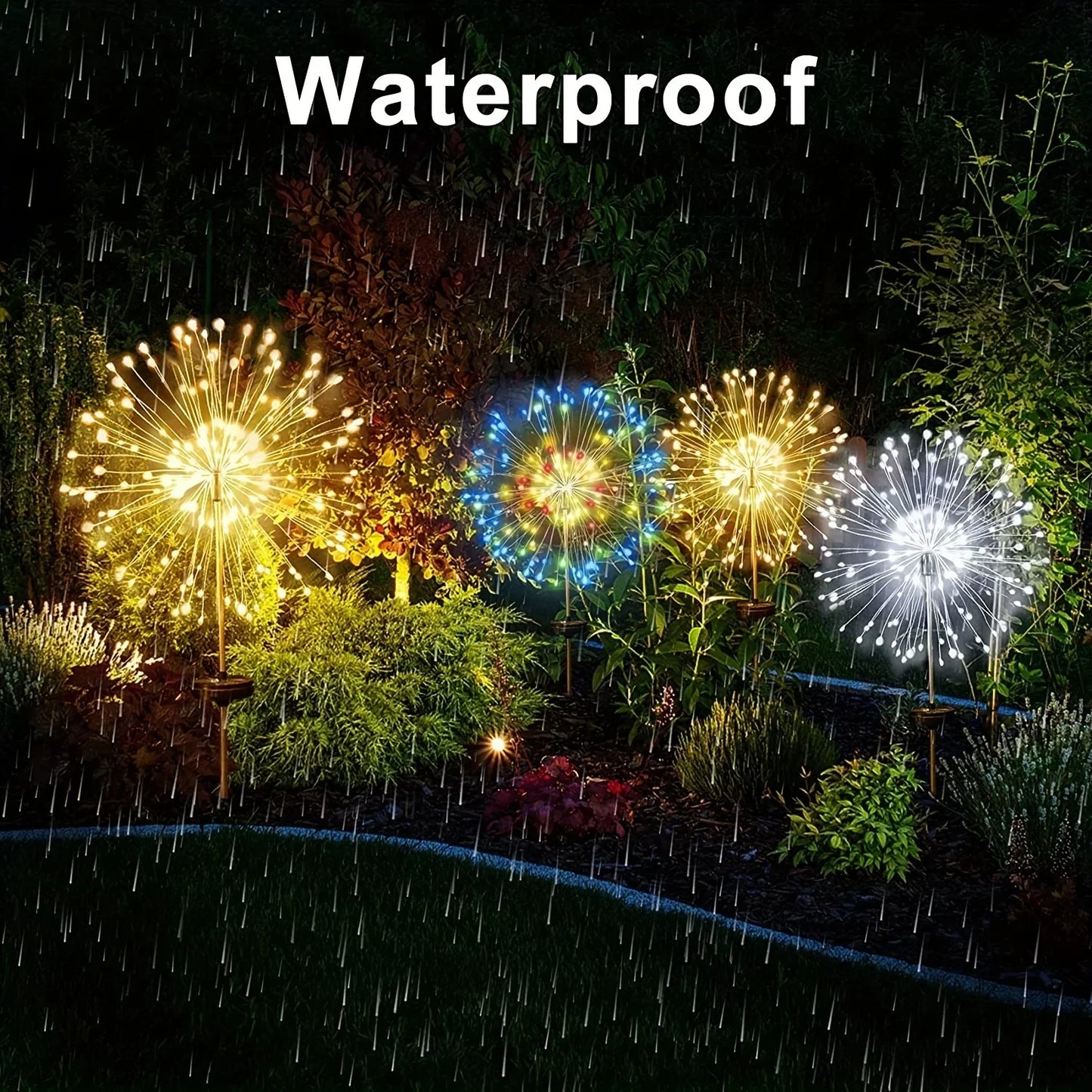 Waterproof Solar Fireworks Garden Light