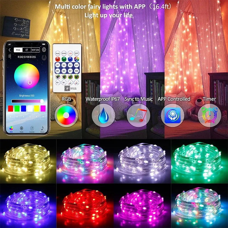 USB RGBIC Smart Fairy Lights 5M–20M