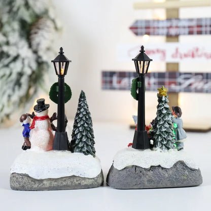 Light-Up Christmas Village Resin Decor