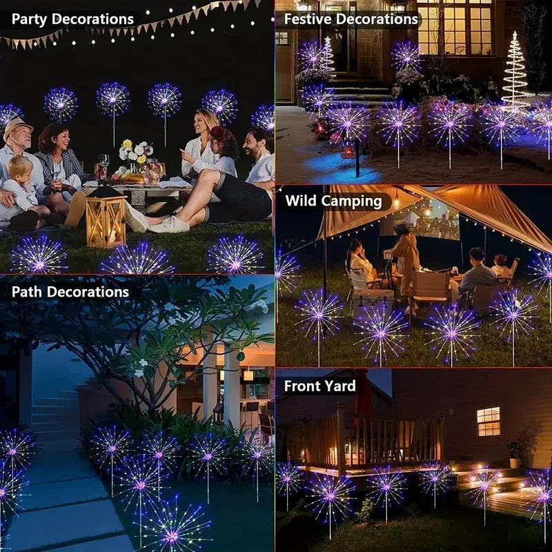 Solar Fireworks Lights with Remote Control