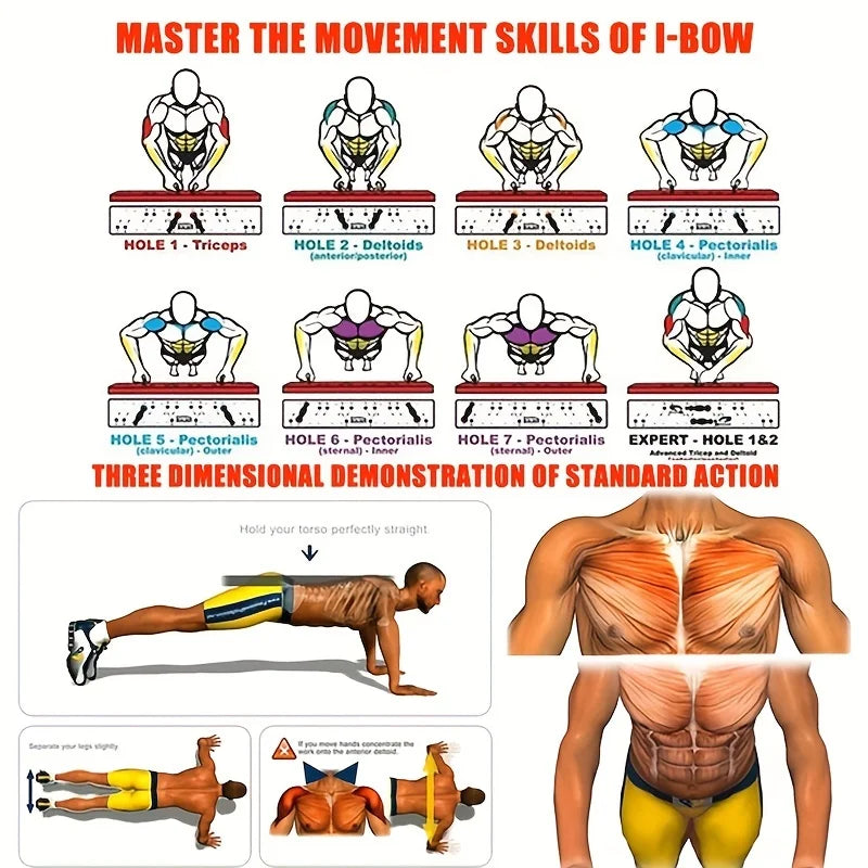 Push-Up Training Board for Chest, Arms & Back