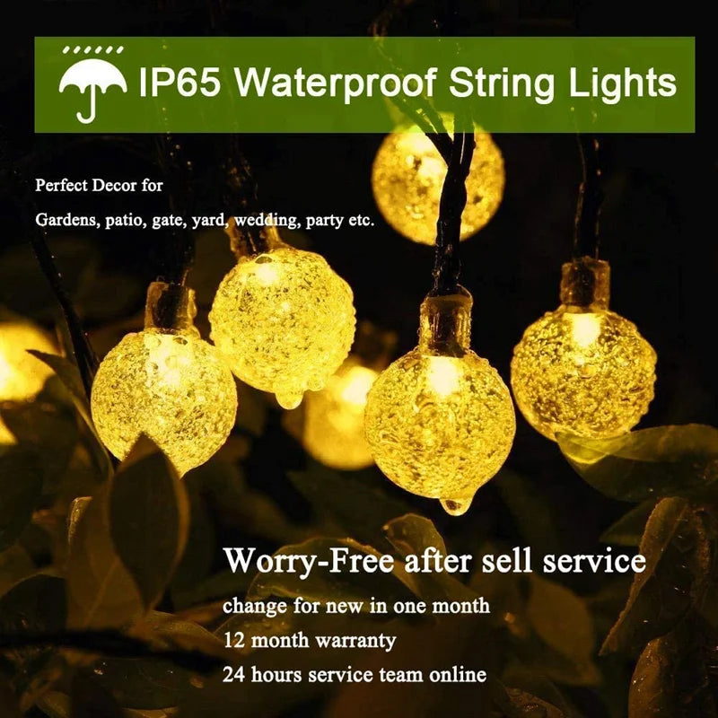 Solar Crystal String Lights – 8 Modes