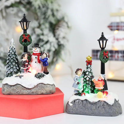 Light-Up Christmas Village Resin Decor