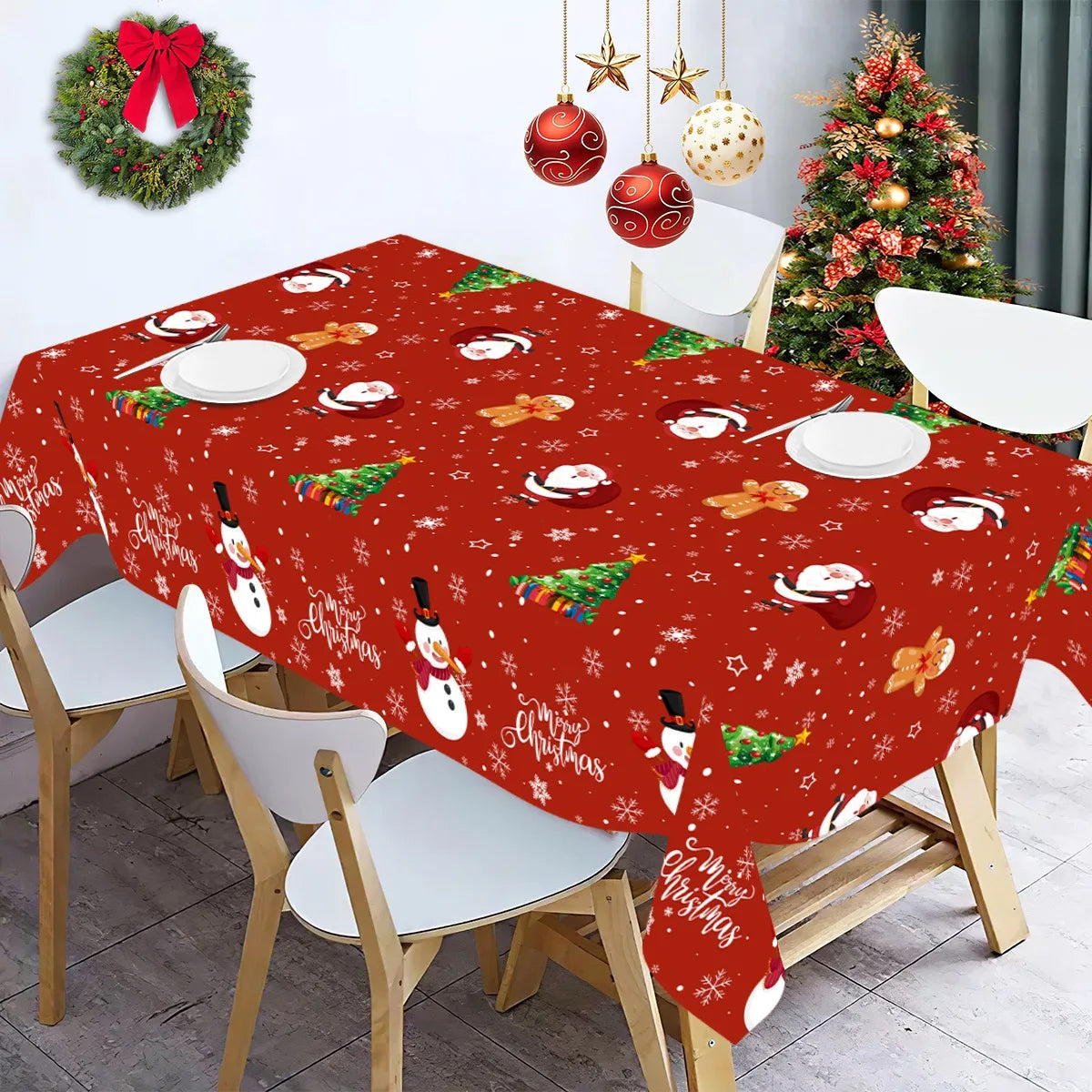 Santa Claus Christmas Table Cover – Festive Decor