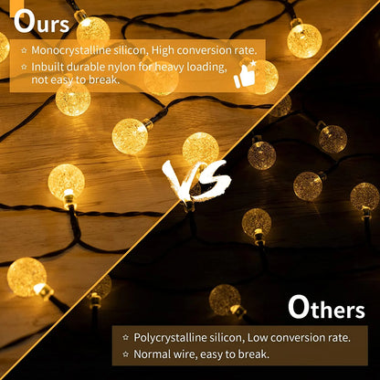 Solar Crystal String Lights – 8 Modes