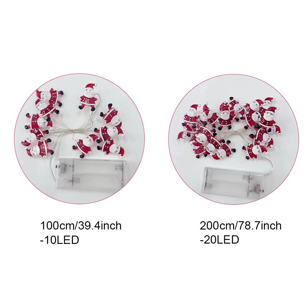 Runtowo LED Santa & Snowman String Lights